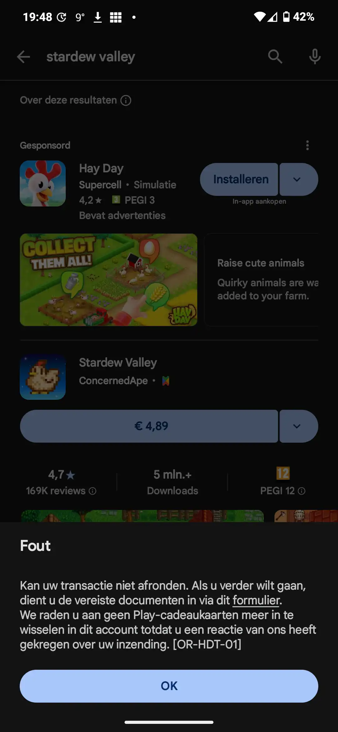 Waarom is mijn Google Play-tegoed geblokkeerd?