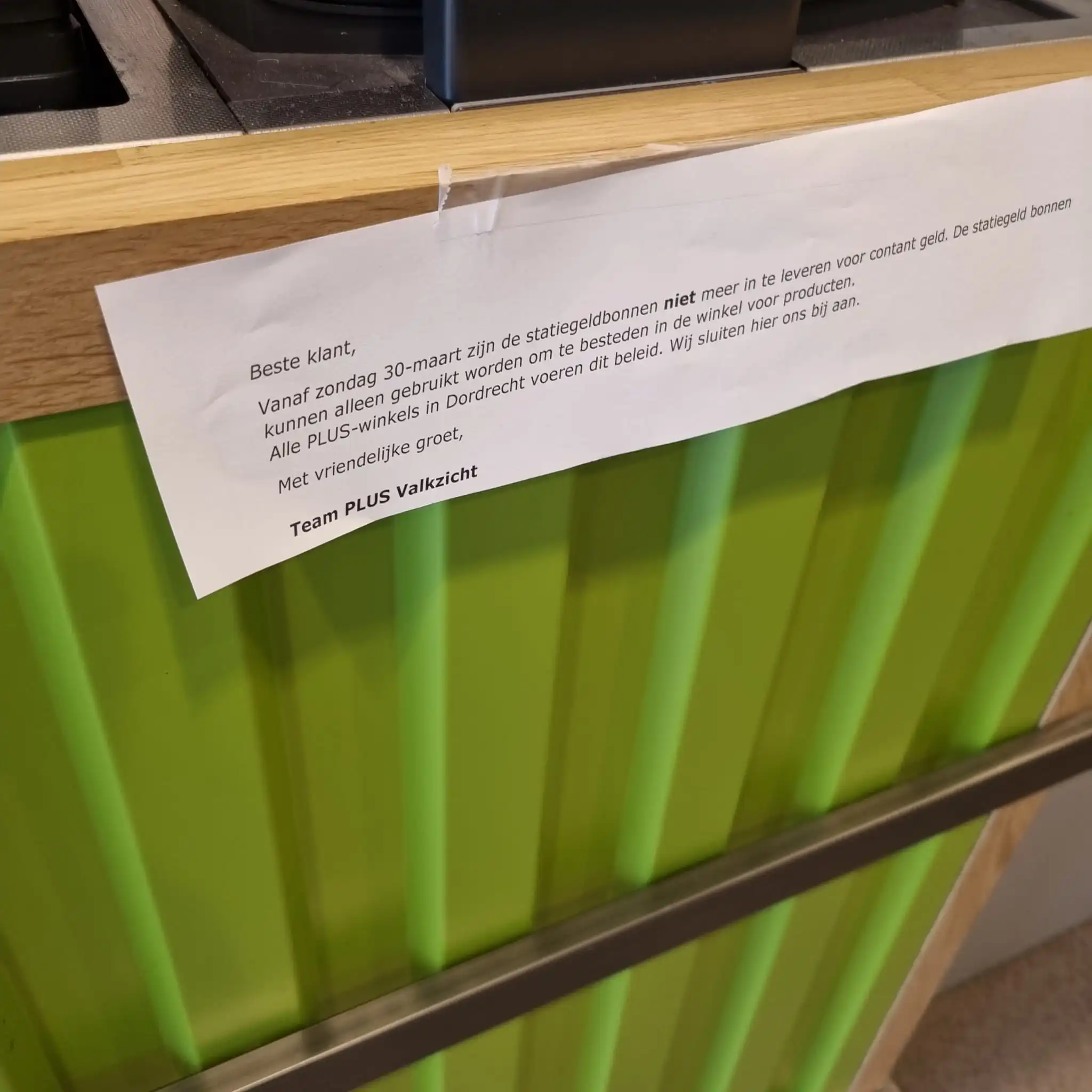 Mag een supermarkt weigeren contant te betalen voor statiegeld?