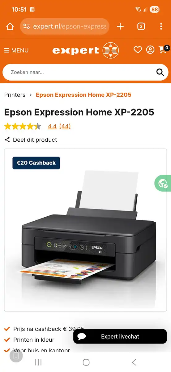 Cashbackactie Epson