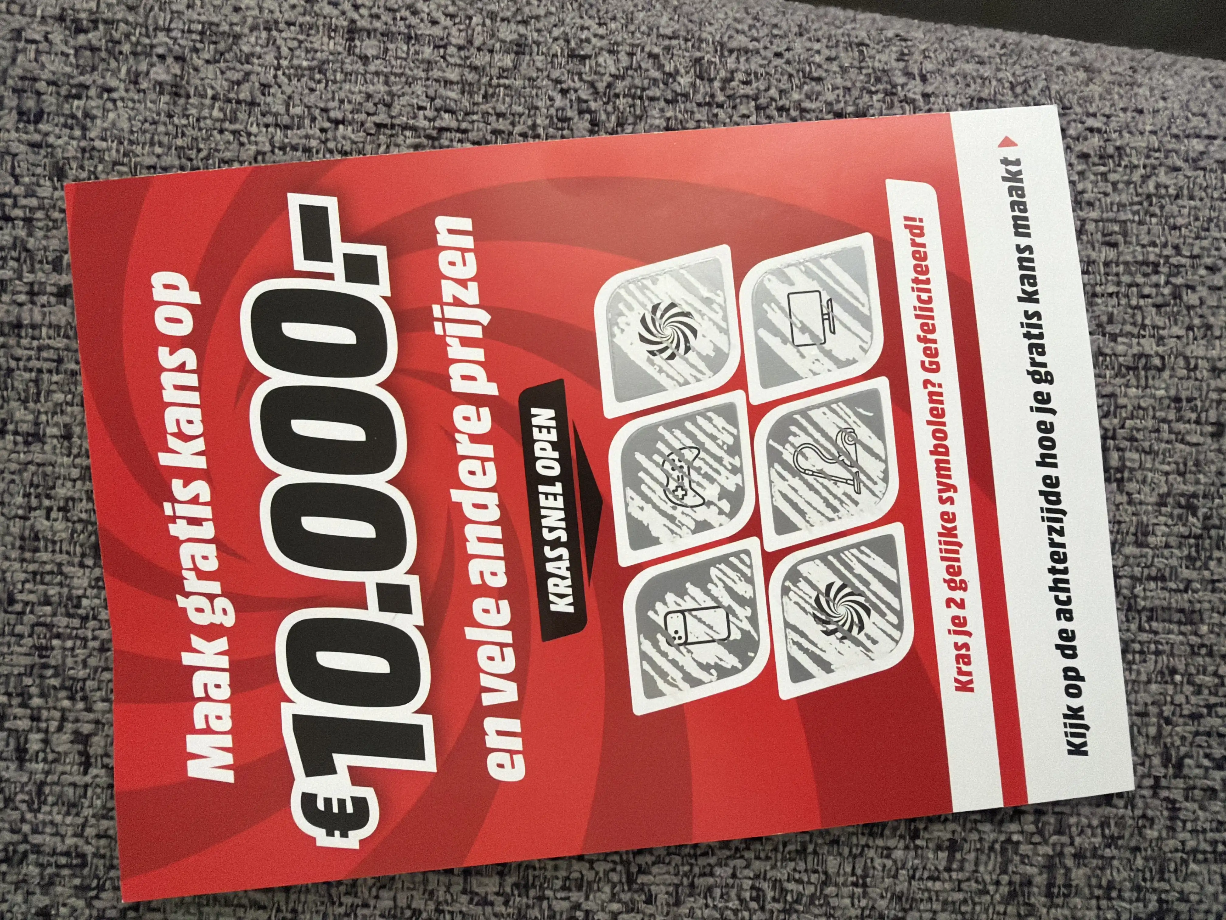 Mediamarkt kraslot, “gewonnen” maar heel onduidelijk, is het een scam?