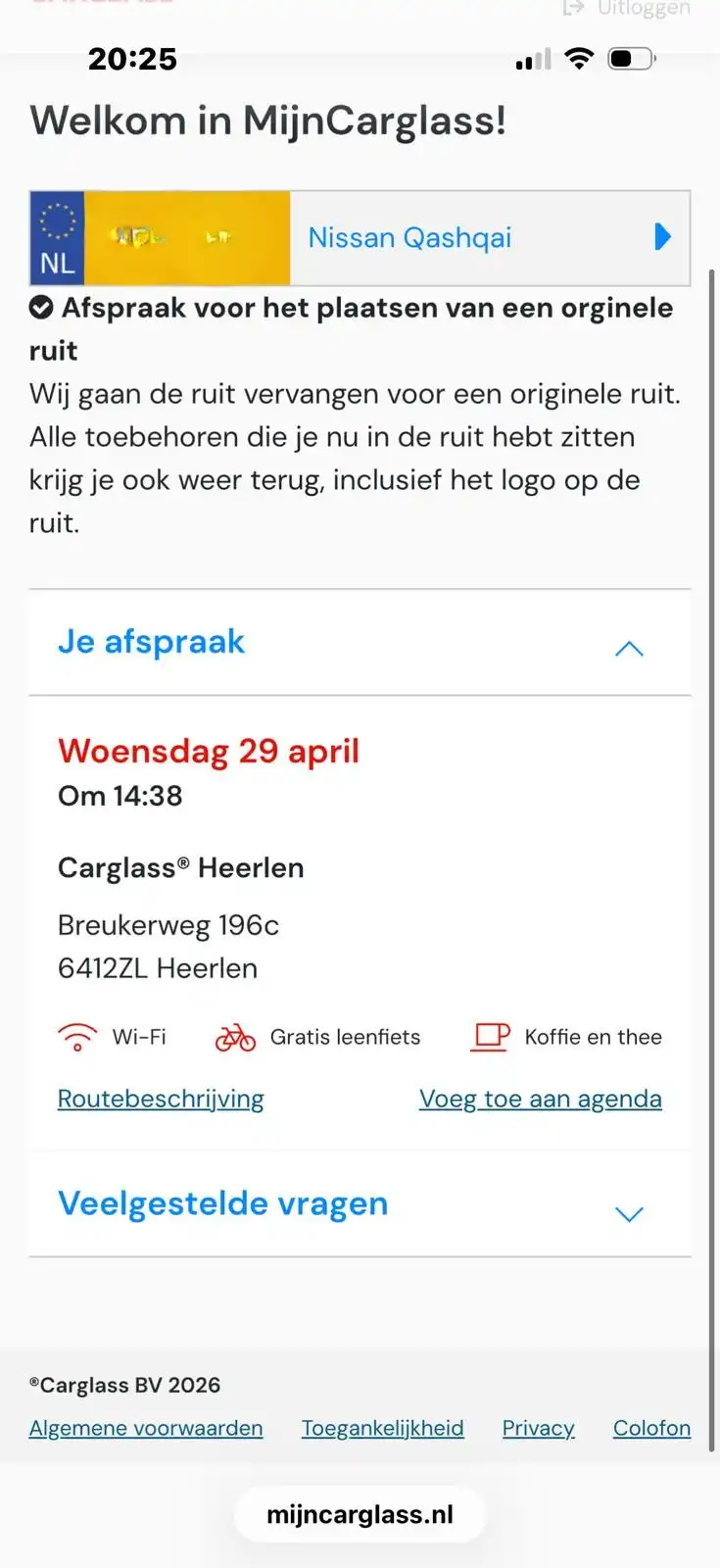 Mag Carglass zomaar afwijken van gemaakte afspraken?